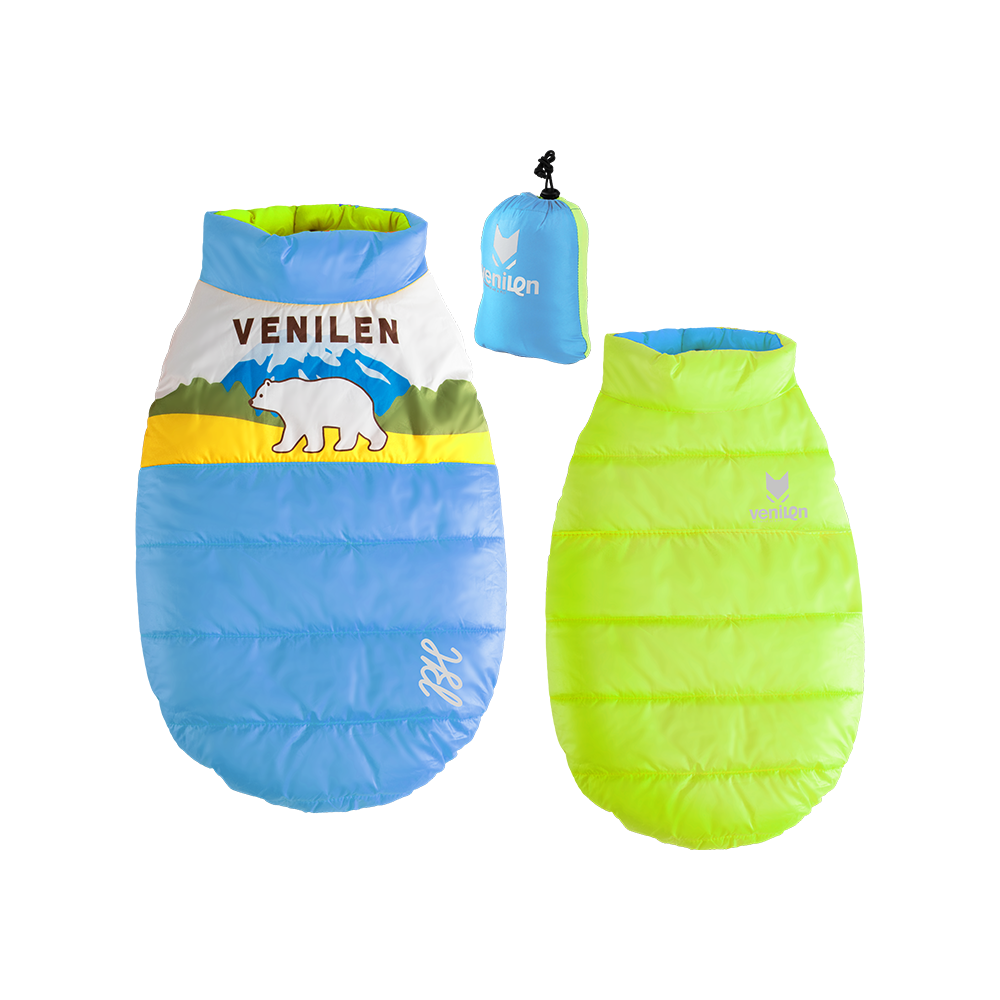 Jacket  Reversible Reflective with Bag for Dogs